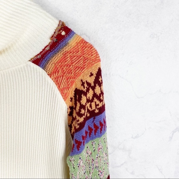 [Free People] Patterned Ivory Knit Sweater - Picture 6 of 15